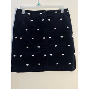Talbots Size 8 Polar Bear Skirt Navy and White Midi